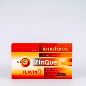 Pachet Flavin7 ZinQue Ionoforce 5 flacoane a câte 100 ml Vita Crystal cu quercetină ionoforă și zinc