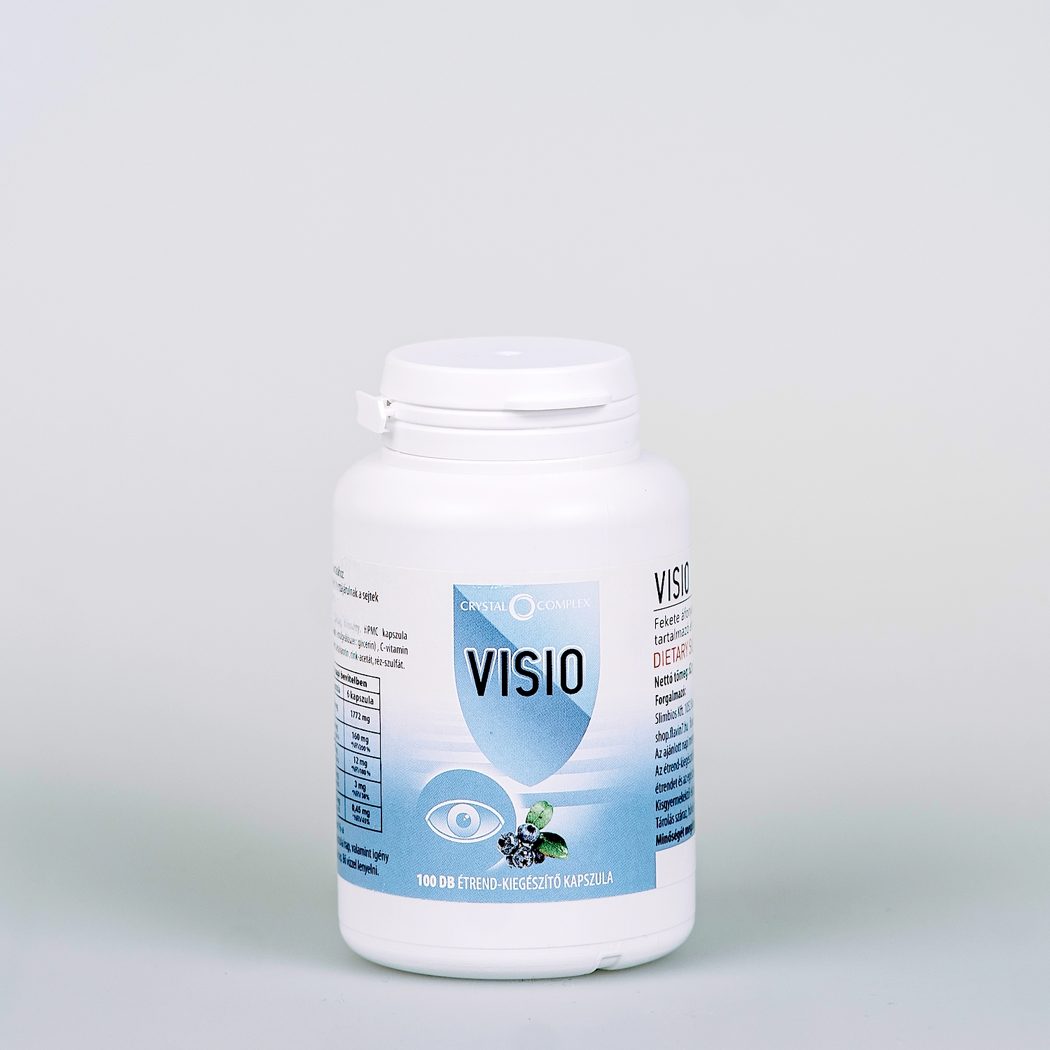 Flacon Crystal Complex Visio 100 capsule Vita Crystal cu afine negre și zinc pentru vedere