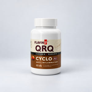 Flavin7 CYCLO QRQ AI, 60 capsule – supliment alimentar natural cu turmeric (Curcuma longa), sursă de curcuminoide, ciclodextrină și complex vegetal Flavin7 cu bioflavonoide.